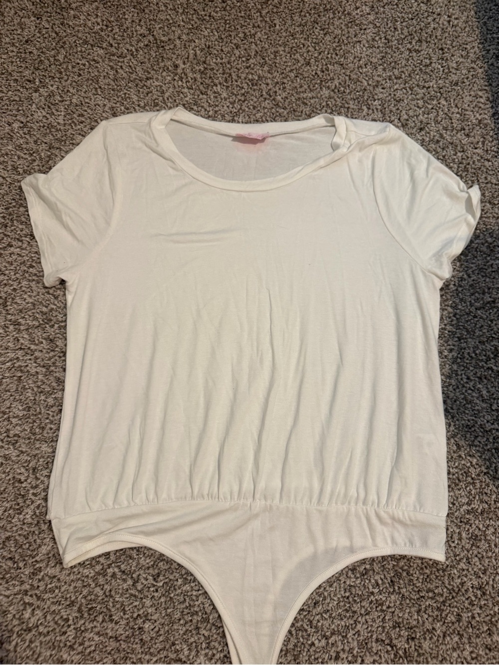 PINK LILY Classic White Short-Sleeve Bodysuit Top - Picture 1 of 2